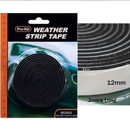 BLACK Waterproof FOAM TAPE 12MM X 3MM X 2M-WEATHERSTRIP 12MM X 3MM X 2M RG2913