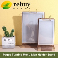REBUY Ads Display Stand, Multi page Label Holder Menu Card Holder, Multipurpose Loose leaf Aon-slip 