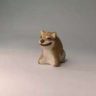 微笑的柴犬/陶塑公仔/原創