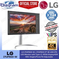 LG 27UP850-W / 27UP850 27'' 4K UHD IPS LED Monitor with Type-C, VESA DisplayHDR 400, Height/Pivot/Ti