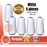 5pcs Spun Polyester 100% Sewing Thread Sinulid Tkt.120 3000M