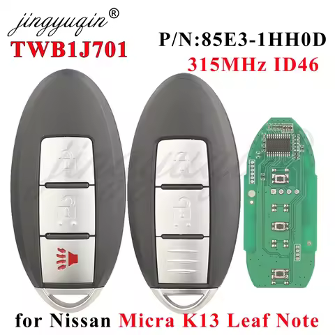 jingyuqin TWB1J701 315MHz ID46 Smart Remote Car Key for Nissan Micra K13 Leaf Note 2010-2016 P/N: 85