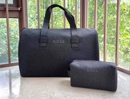 ชุดกระเป๋า ได้ 2 ใบ ทั้งใบใหญ่ + ใบเล็ก HUGO BOSS LARGE DUFFLE TRAVEL WEEKEND GYM FLIGHT BAG