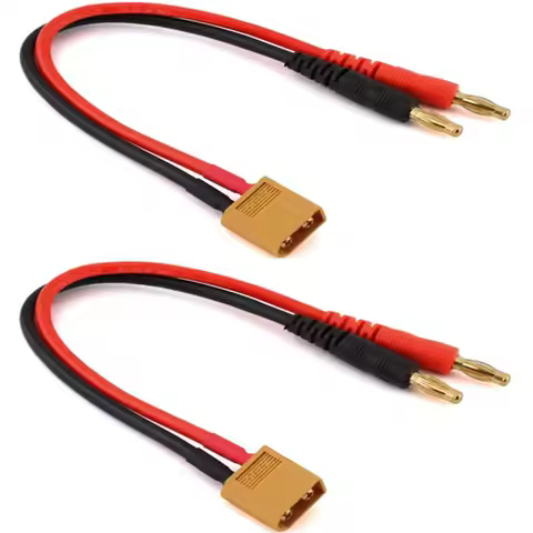 2 PCS RC Cable Male XT60 Charging Cable with 4mm Banana Gold Plug for RC Lipo Battery Plug Charge Ca