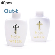 [Out-t] 40Pcs 60ml Creative Jesus Cross Pattern Holy Water Bottle Sturdy Portable Durable Premium Ch