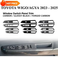 TOYOTA WIGO/AGYA 2023 2024 2025 Carbon Fiber Glossy Black Window Switch Panel Trim  Interior Accesso