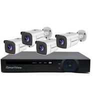 POE 4路NVR+4鏡頭實時監控套裝 3MP高清IP66室外防水鏡頭 移動偵測定時錄影 手機遠程監看 CCTV閉路電視