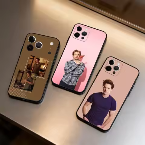 R-Robert P-Pattinson Soft Silicone Black Cover,Phone Case For iPhone 17,16,15,14,13,12,11 Plus,Pro M