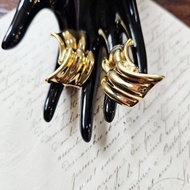 紀梵希Givenchy 鍍金緞帶耳夾【法國老件時尚首飾】