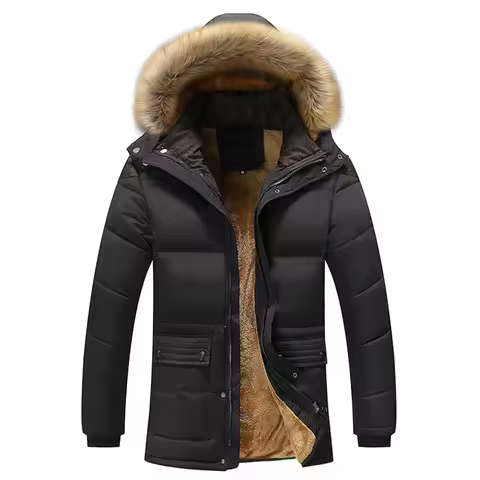 Winter Men Mountain Ski Hooded Parkas Coats Man Snow Thermal Down Coats Men -30 Degree Cotton Windbr