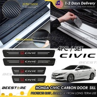 Honda CIVIC FC FD Door Sill Side Step Anti Scratch Protector Carbon Fibre Sticker Car Accessories Ak