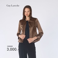 Guy Laroche Shiny Light jacket คอกลม แขนยาว สีเทาอมน้ำตาล GBBBBR