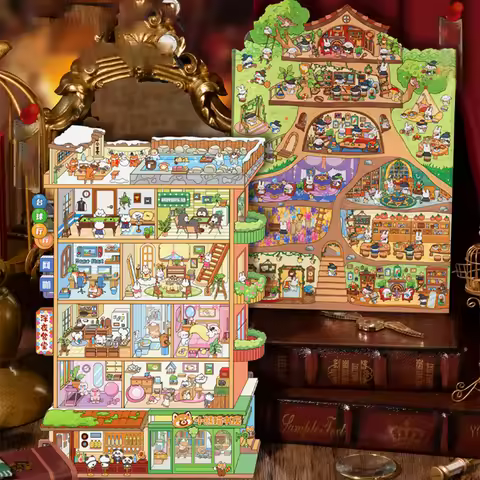 Mr Paper, 2 styles of fun world pet three-dimensional miniature scenery stickers 2 sheets, cute stat