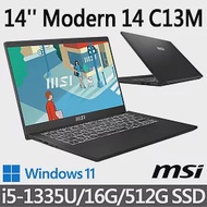 msi微星 Modern 14 C13M-1063TW 14吋 商務筆電 (i5-1335U/16G/512G SSD/Win11/經典黑)