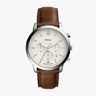 Neutral Style Men's Quartz Watch With Whitle Circular Dial And Leather Strap FS5380
