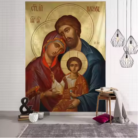 Home Decoration Tapestry Bedroom Living Room Dormitory Wall Decoration, Jesus, Virgin Mary Wall Deco