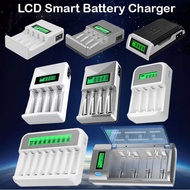 (LCD-001 - LCD-022) LCD Smart Battery Charger Euro Plug 4-Slot/8-Slot Rechargeable