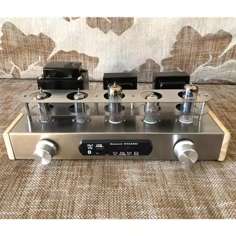 Audio 6n2 6p1 Vacuum Tube Amplifier Kit DIY Hifi Class A Audio Amplifier Vu Meter Bluetooth 5.0 Usb 