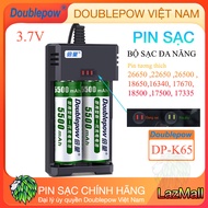 Bộ Sạc Pin 3.7V Cho Pin Sạc 26650 16340 14500 18650 Tự Ngắt - Bộ Sạc Pin Đa Năng 3.7V DP-K65 cho pin