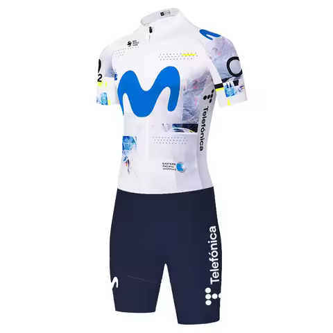 Movistar Triathlon Suit Men Maillot Jumpsuit Road Racing Skinsuit Bike Jersey Sports Wear Shorts Cyc