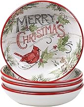 Certified International Evergreen Christmas 36 oz. Soup/Cereal Bowls, Set of 4, Multicolored