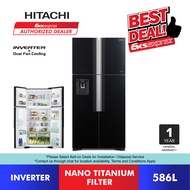 HITACHI Inverter 4 Door Fridge (586L) R-W720P7M GBK - Refrigerator / Peti Sejuk 4 Pintu