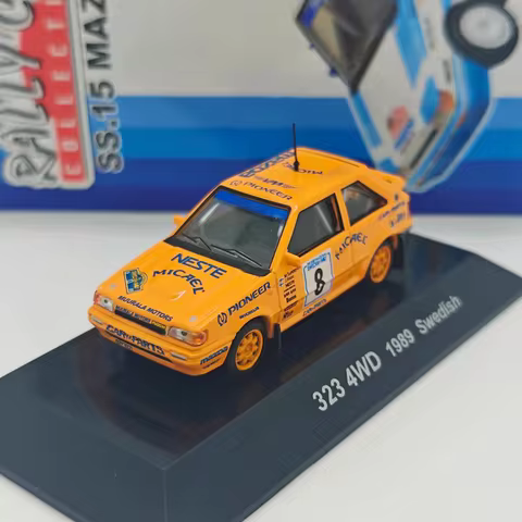 CMs 1:64 Scale 323 4WD 1989 Rally Car Simulation Alloy Model Vehicle Toys Display Gift Decoration Co