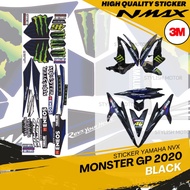 Stripe Yamaha Nvx V1 [ 3M Sticker ] Monster Gp 2020 Black Motorcycle Sticker High Quality