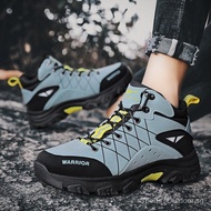 Ready stock high-top overalls sports shoes casual shoes work shoes outdoor hiking shoes anti-slip waterproof hiking shoes jungle waterproof hiking shoes men's hiking shoes outdoor