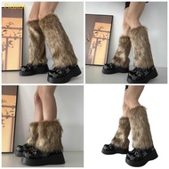 Picbliss Faux Fur Leg Warmers - Perfect for Long Boots & Heels | Y2K Carnival Style