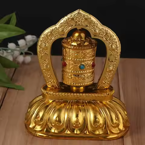 Solar Energy Solar Tibet Prayer Wheel Safety Symbol Decorations Car Prayer Scriptures Exquisite Luxu