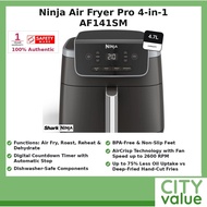 Ninja AF141SM Air Fryer Pro 4.7L, AIRCRISP Technology, Air Fry, Roast, Re-heat, Dehydrate,1 year war