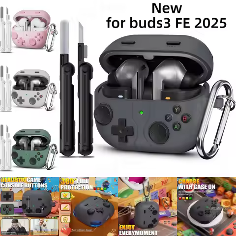 2025 for Samsung Galaxy Buds3 FE&Buds3 Case&Galaxy Buds 3 Pro Case Soft Silicone Game Player Design 