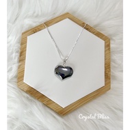 [CRYSTAL BLISS] Terahertz Heart 925 Silver Necklace (Improves Blood Circulation, Calming)