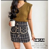 Vest Rajut Delmi Rompi Rajut V Neck