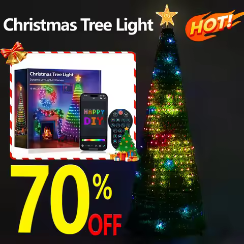 6.9FT 400LEDs Christmas Tree Lights Holiday String Lights with Star Shape, Smart LED Xmas Tree for I
