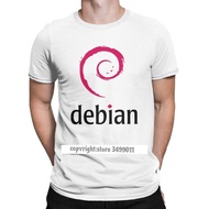 Debian Linux Tshirts Men Vintage Premium Cotton Tees Crewneck Fitness T Shirts Party Streetwear