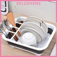 [Szluzhen3] Collapsible Dish Drainer, Collapsible Dish Drainer with Drainer Board ,portable Dish Drying Rack for Travel Trailer