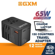 GXM 65W Travel Adapter GaN Wall Charger Fast Charge PD QC Type C USB C EU US UK AU Plug Socket For Laptop Macbook iPhone 14 Pro Max iPad Tablet  Samsung Huawei Xiaomi OPPO VIVO Over 150 Countries Universal Travel Power Charger Travel Charger