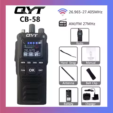 Original CB Radio QYT CB-58 26.965-27.405MHz FM AM Mode Citizen Band Radio 27MHz Handheld Walkie Tal