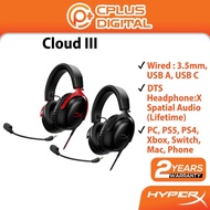 HyperX Cloud III Wired Gaming Headset 3.5mm Type C USB A DTS Headphone:X Spatial Audio PC PS5 PS4 Xb