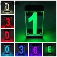 KIKIFA Solar Powered House Number Sign, IP55 Waterproof Remote Controller RGB Color Address Light, 3