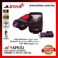 Apexi AP-X3 Android Car HD Recorder Dashcam Front & Rear Car Camera APP Control Full HD 1080p High Q