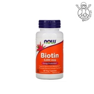 [Now Foods] Biotin, 5000 mcg, 60,120 Veg Capsules