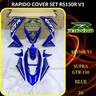 RAPIDO COVER SET RS150R/RS150 V1 SUPRA GTR-150 (2) BLUE (STICKER TANAM/AIRBRUSH) COVERSET