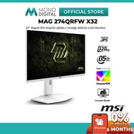 MSI 27" MAG 274QRFW X32 WQHD (2560 x 1440 @320HZ) Rapid IPS LCD Gaming Monitor (0.5ms, Input: DP+HDM