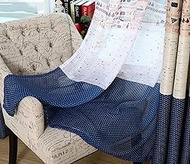 Mediterranean Curtain Living Room Bedroom Floor to Ceiling Blackout Curtain Fabric 46 inches (Width)