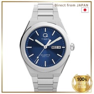 Timex Unisex Watch Q Timex TW2Y25100 Quartz 5ATM Mineral Glass Blue Dial Stainless Steel