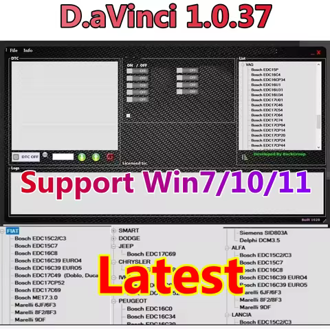 2026 Hot Selling Davinci 1.0.37 Full Function Software Support Win7/10/11, Fit K.ESS/K.TAG 3 With Li