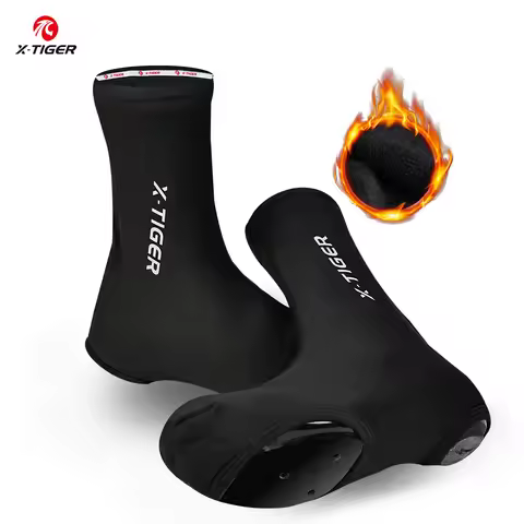 X-TIGER Winter Cycling Shoes Cover Thermal Fleece MTB Bike Overshoes Waterproof waterproof shoes cov